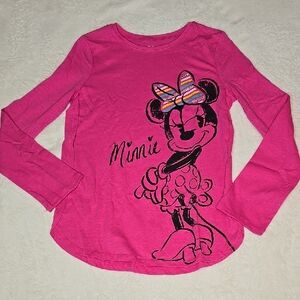 🎁Disney Jumping Beans Minnie Mouse Fuchsia Long Sleeve Tee Size 8